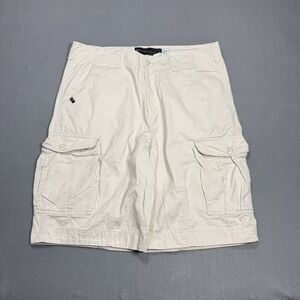Rocawear Cargo Shorts Mens W38 Cream Y2K Baggy Hip Hop Streetwear Relaxed Retro